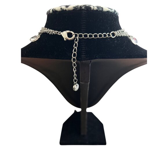 Loft Silver-Tone Multi-Strand Necklace Circular Metal & Teardrop Bead Accents - Picture 3 of 4